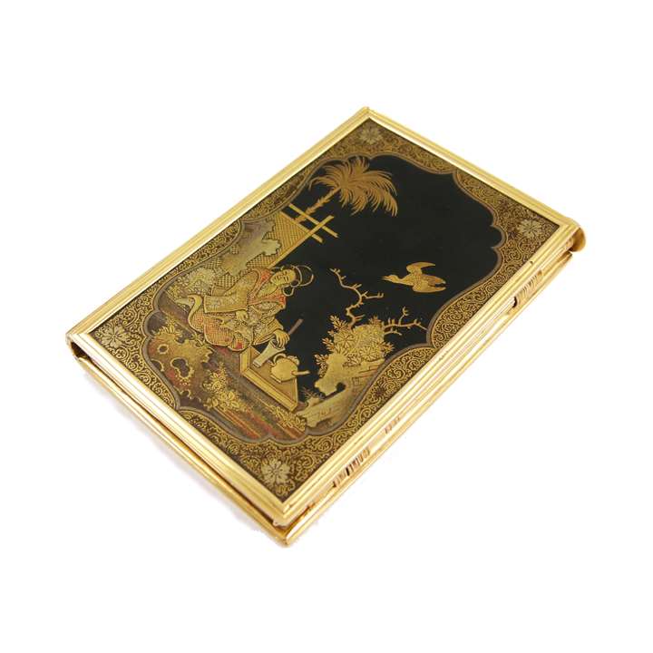 French Regency gold mounted lacquer aide memoire